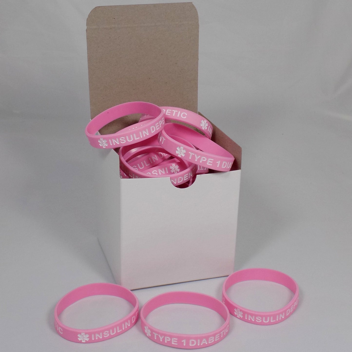 Enhance Patient Safety and Visibility: Type 1 Diabetic Medical Alert Bracelets (25-Pack)