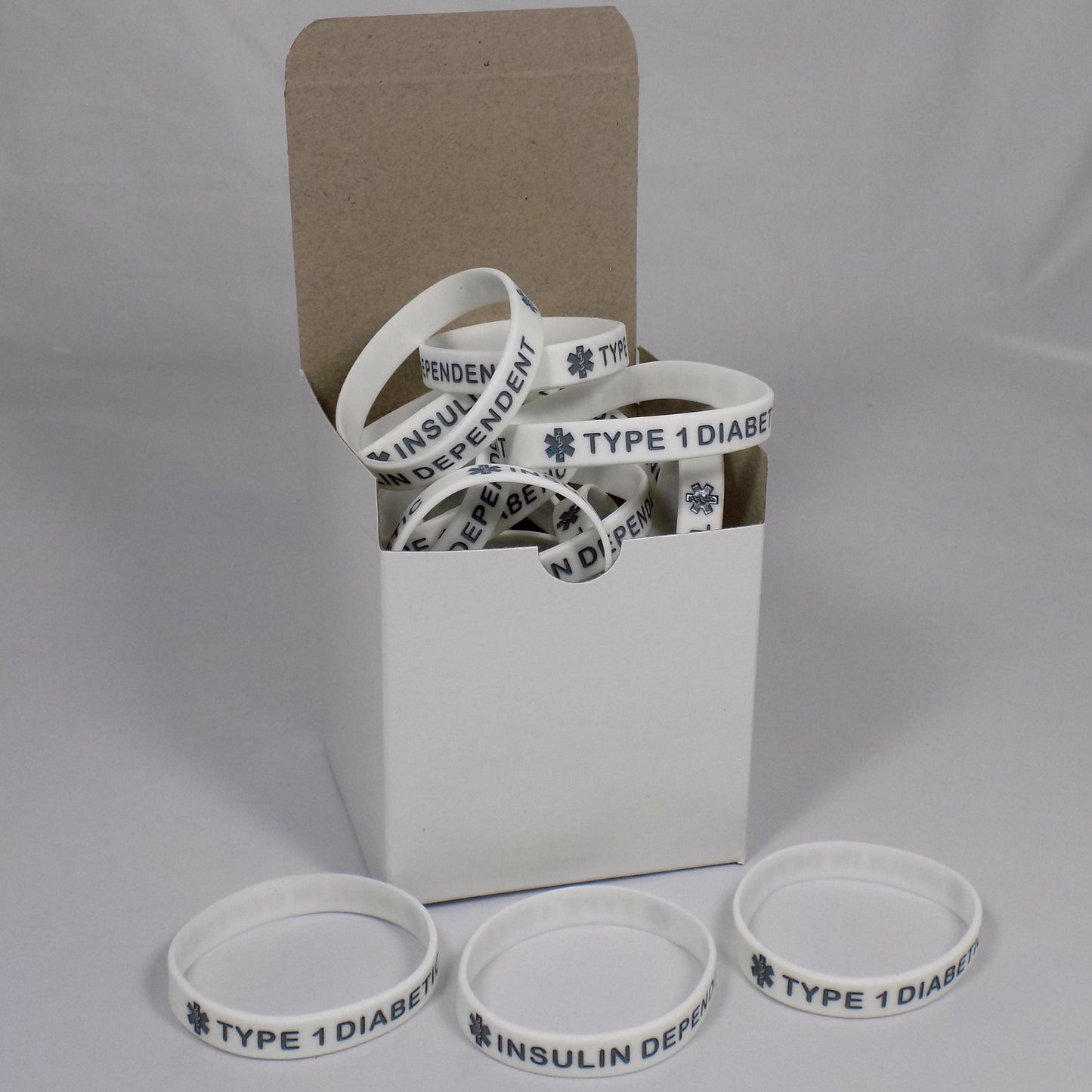 Enhance Patient Safety and Visibility: Type 1 Diabetic Medical Alert Bracelets (25-Pack)