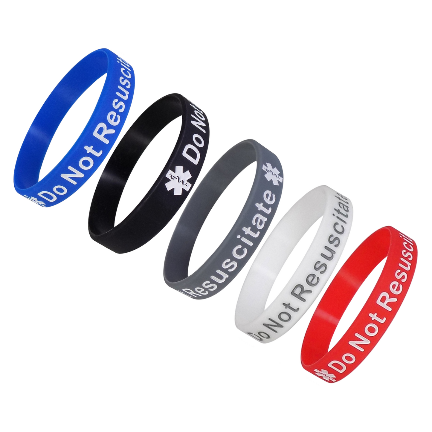 DO NOT RESUSCITATE Medical Alert ID Silicone Bracelet Wristbands