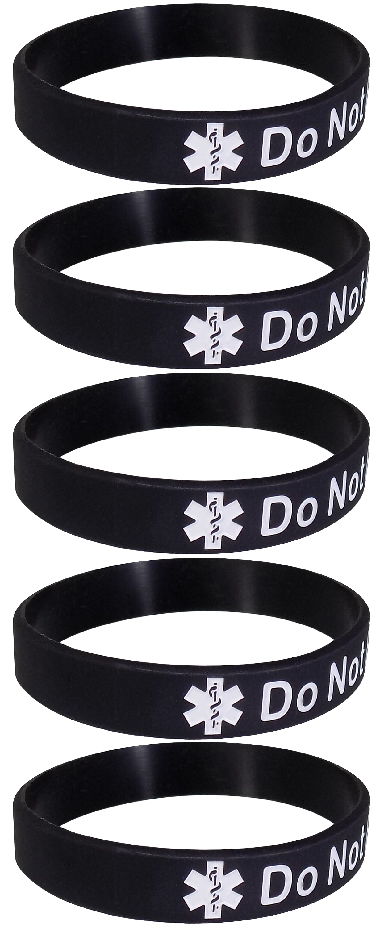 DO NOT RESUSCITATE Medical Alert ID Silicone Bracelet Wristbands