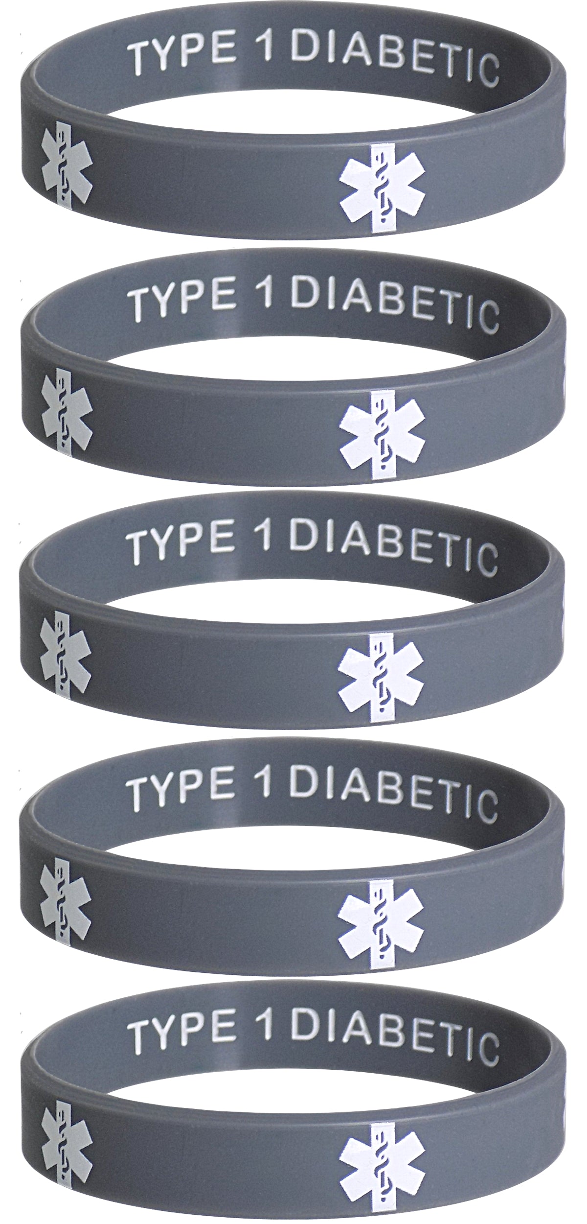 Discreet Protection, Vibrant Style: Type 1 Diabetic Medical Alert Bracelets (5-Pack)