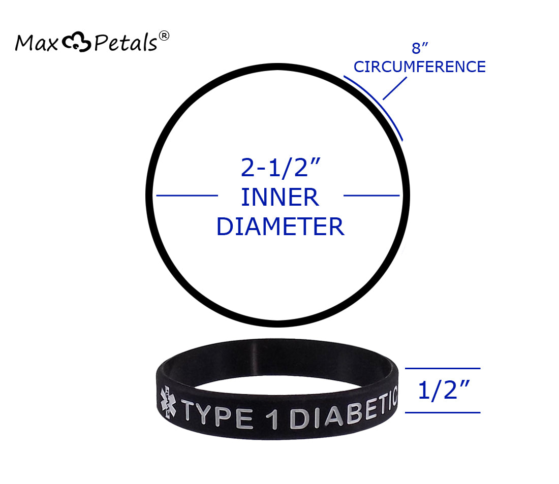 Enhance Patient Safety and Visibility: Type 1 Diabetic Medical Alert Bracelets (25-Pack)