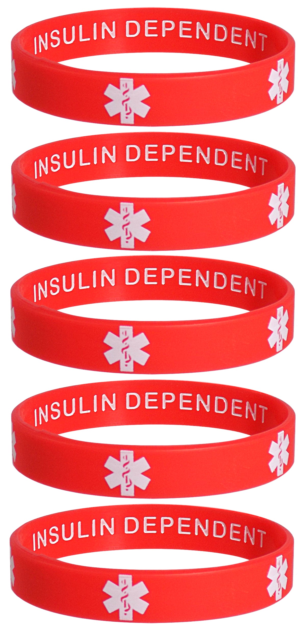 Discreet Protection, Vibrant Style: Type 1 Diabetic Medical Alert Bracelets (5-Pack)