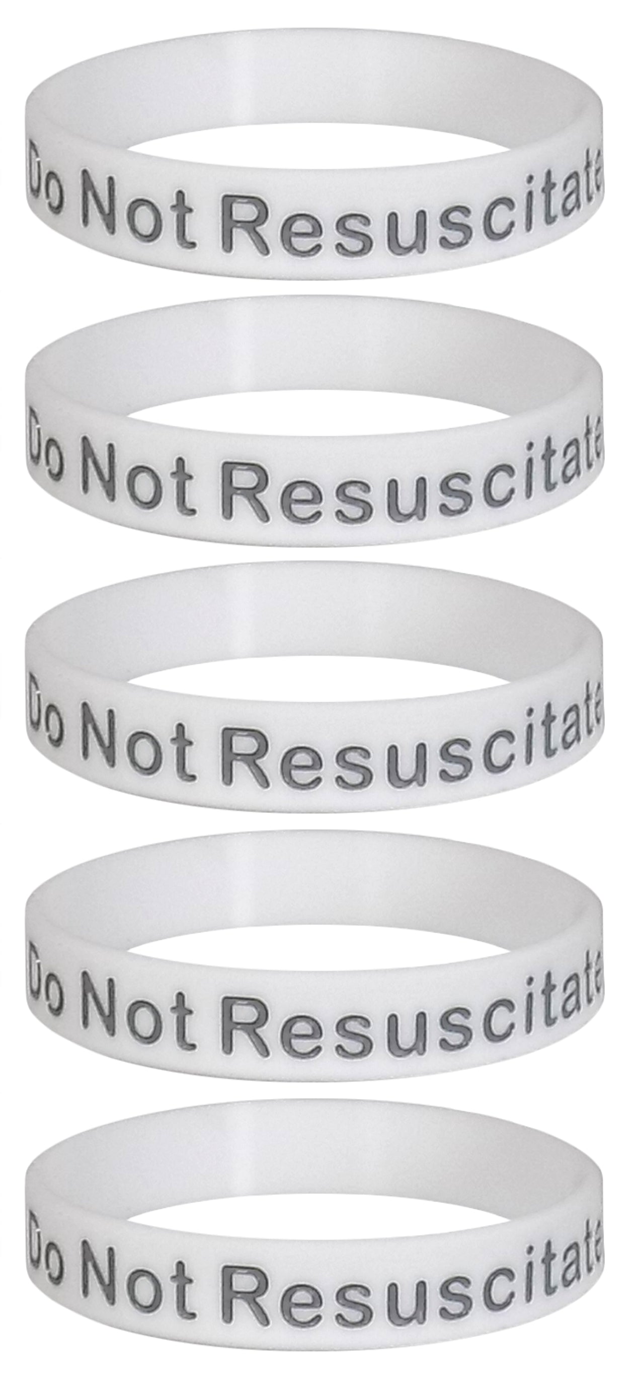 DO NOT RESUSCITATE Medical Alert ID Silicone Bracelet Wristbands