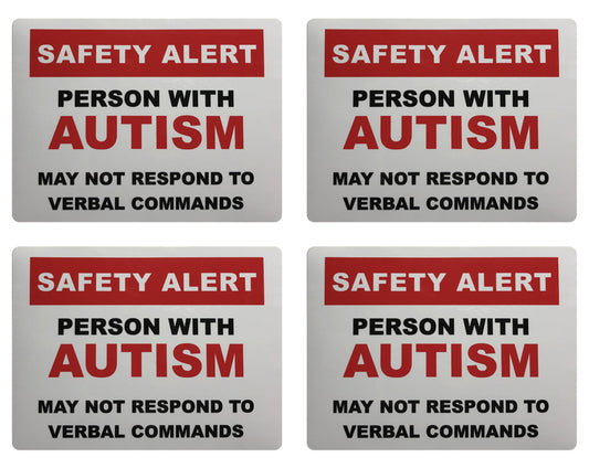 Autism Safety Alert Window Cling and Vinyl Decal (4 Pack)