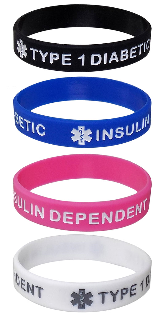 Silicone Bracelet Type 2 Diabetes Medical Alert Wristband Insulin Medical  Band