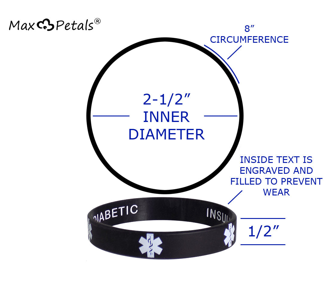 Discreet Protection, Vibrant Style: Type 1 Diabetic Medical Alert Bracelets (5-Pack)